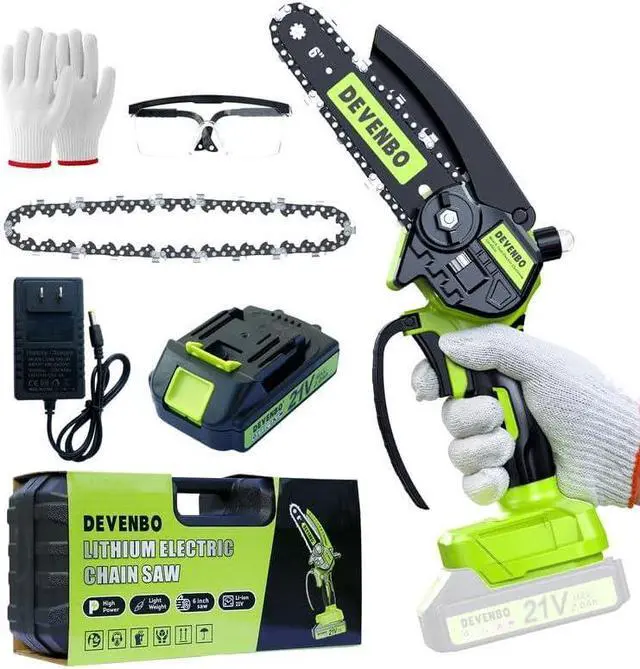 Main image of Mini Chainsaw, 6 Inch Hand Saw with Electric Chainsaw Function, Cordless Hand Saw for Wood Cutting, Yard Tools and Gardening with Batteries and Chains