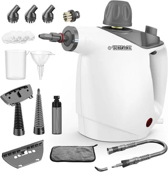 Main image of Handheld Steam Cleaner, Steam Cleaner with 16 PCS Accessory & Safety Lock, 500ML Large Capacity Natural Surface Steam for Cleaning, Multipurpose Steam Cleaner for Home, Car, Bathroom, Grease(White)