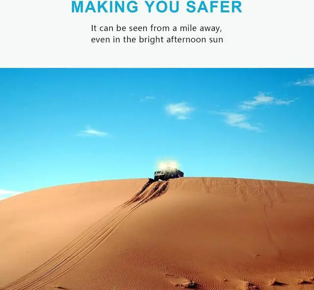 Alt view image 3 of 7 - Class I Big LED Beacon Light 6.6", 80W Automatic Light-sensitive Warning Caution Lights,Rooftop Permanet Mount Flashing Strobe Lights for Construction Vehicles Trucks Car