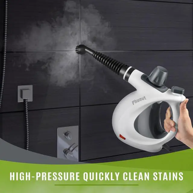 Alt view image 4 of 7 - Pressurized Handheld Multi-Surface Natural Steam Cleaner with 12 pcs Accessories, Multi-Purpose Steamer for Home Use, Steamer for Cleaning Floor, Upholstery, Grout and Car