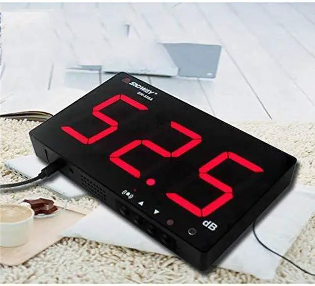Alt view image 6 of 7 - SW-525A 30-130dB Digital Sound Level Meter with Large LCD Display Noise Meter Decibel Wall Mounted Hanging (525A)