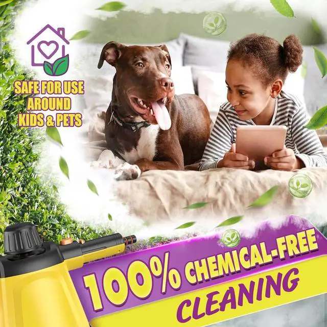 Alt view image 4 of 7 - Natural Multi-Surface Handheld Steam Cleaner with 10 Accessories, 13OZ Pressurized Multipurpose On Demand Steam Cleaner for Home, Steamer for Cleaning Dirt, Grease, Grout, Tile, Floor, Couch and Car