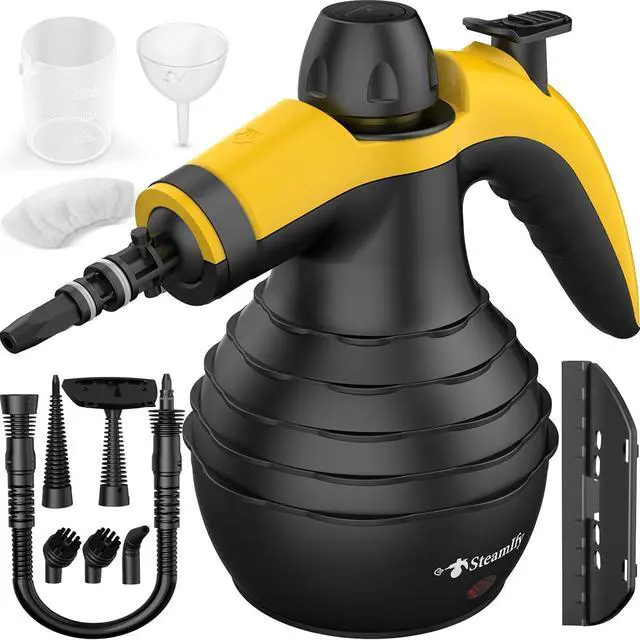 Main image of Pressurized Handheld Steam Cleaner with 10pcs Accessories & Safety Lock, Multi-Purpose & Powerful Home Use Steamer for Cleaning, Car, Bathroom, Shower, Upholstery, Grout, Window, Grime,Grease