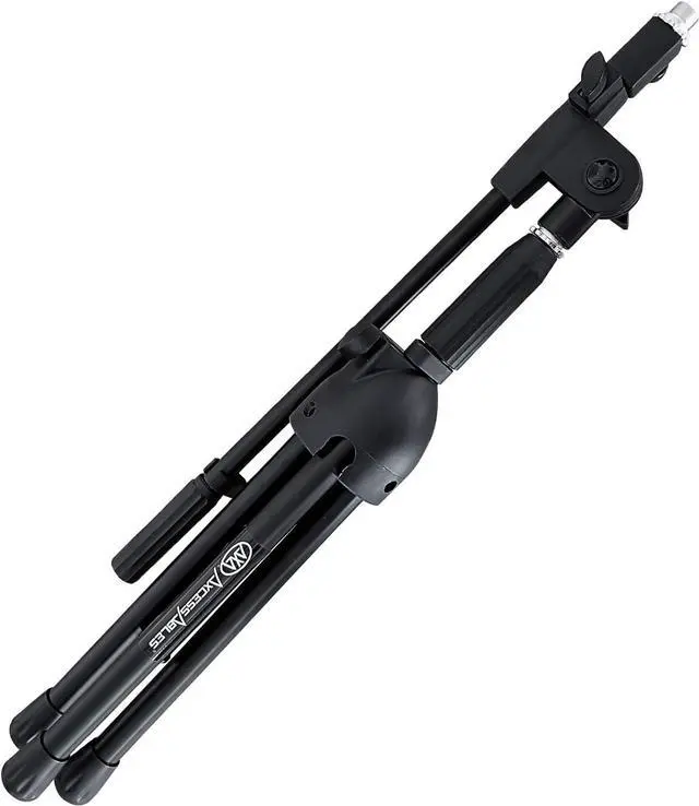 Alt view image 7 of 7 - Low-Profile Microphone Tripod Stand with Boom Arm | Adjustable Height Short Floor Mic Stand with Boom | Kick Drum Mike Stands |Guitar Amp Stands (2-Pack)