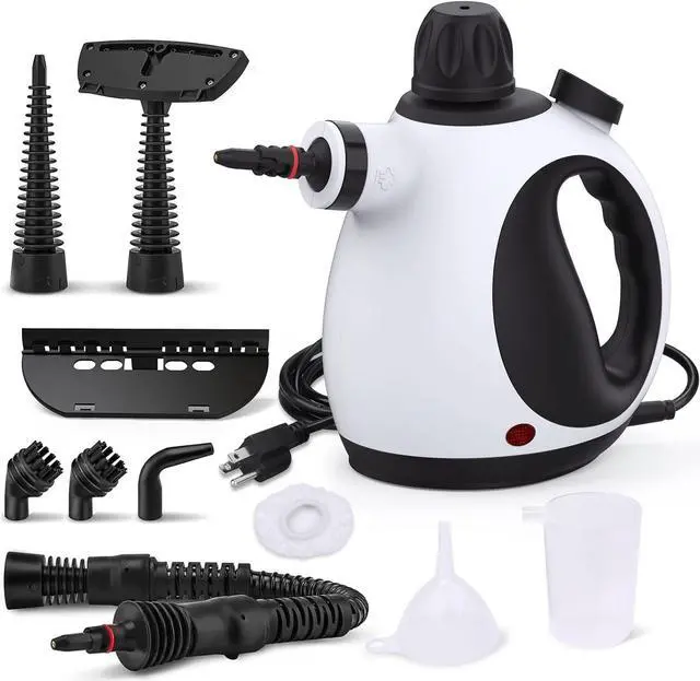 Main image of Handheld Steam Cleaner, Steam Cleaner for Home with 10 Accessory Kit, Multipurpose Portable Upholstery Steamer Cleaning with Safety Lock to Remove Grime, Grease, and More, White