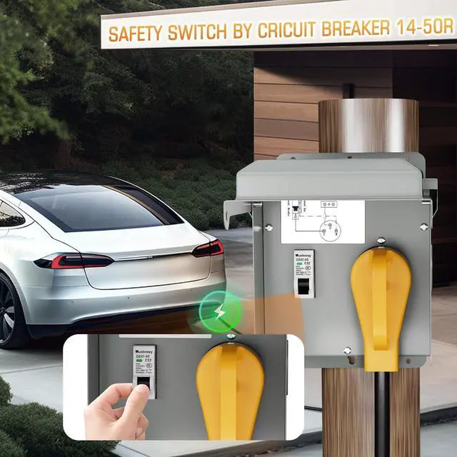 Alt view image 4 of 7 - 30Amp Temporary Power Panel RV Power Outlet Box with Circuit Breaker for 125V/250V,Outdoor Pre-Wired Panel Weatherproof Circuit Breaker Box for RV/EV Electric Generators,etc.