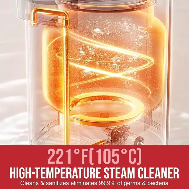 Alt view image 5 of 7 - Steam Cleaner, Pressurized Multi-Surface Handheld Steam Cleaner with Safety Lock, Chemical-Free Steam Cleaner for Home with 10 Accessories, Steamer for Cleaning Floor, Upholstery, Couch, Grout & Car