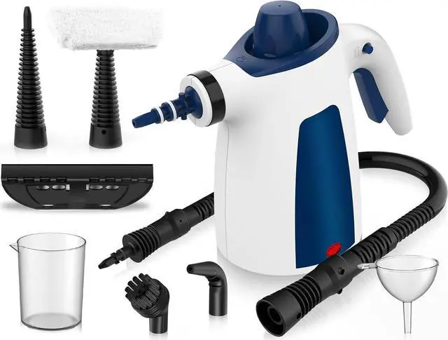 Main image of Handheld Pressurized Steam Cleaner, Multi-Surface Steamer with 9 PCS Accessories for Cleaning,350ML Large Water Tank Multi-Purpose Steamer Upholstery Grout Steam Cleaner for Home, Floor and Furniture