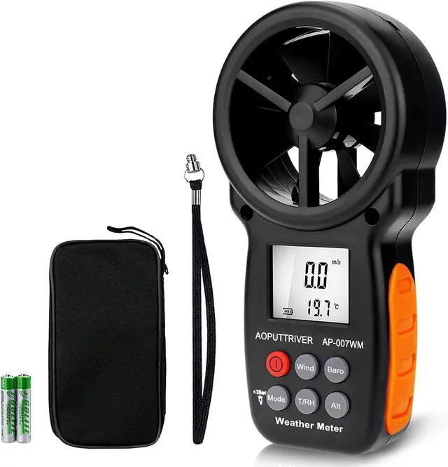 Main image of Digital Anemometer Barometer Handheld Anemometer, Wind Speed Meter for Wind Speed/Temperature with Wind Chill & Relative Humidity,Altitude, Barometric Pressure measure for HVAC CFM Shooting -AP-007WM