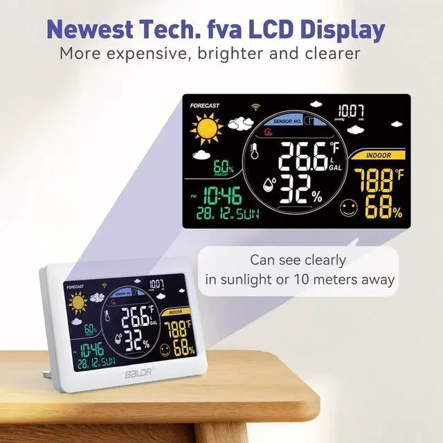 Alt view image 2 of 7 - WiFi Weather Station, Smart Wireless Indoor Outdoor Thermometer with App and Accurate Real-time Forecast, One Remotely Monitor Temperature Sensor Include