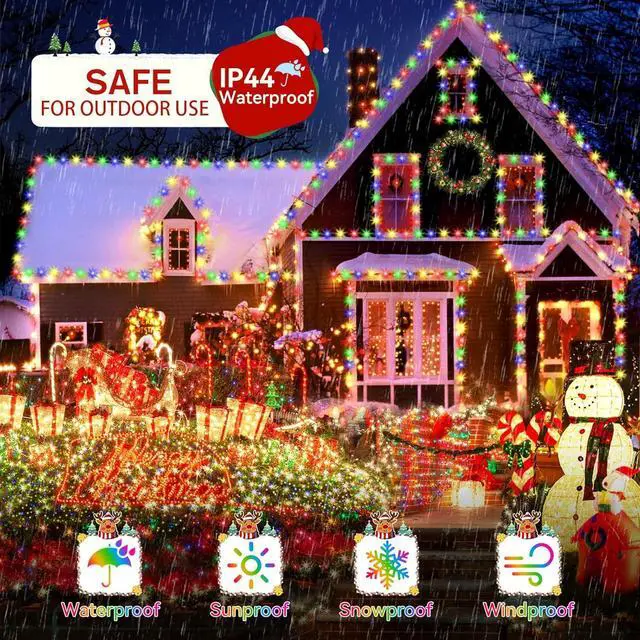 Alt view image 4 of 7 - Christmas Lights Outdoor, 394FT 1000LED Christmas Lights with 8 Modes and Timer Memory Function Christmas String Lights Waterproof Plug in for Xmas Tree Wedding Party Holiday Decor