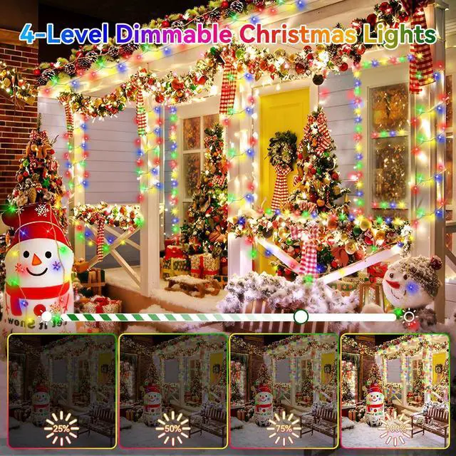 Alt view image 5 of 7 - Christmas Lights Outdoor, 394FT 1000LED Christmas Lights with 8 Modes and Timer Memory Function Christmas String Lights Waterproof Plug in for Xmas Tree Wedding Party Holiday Decor