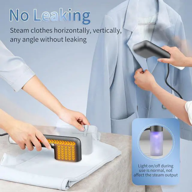 Alt view image 3 of 7 - Travel Steamer for Clothes - Clothes Steamer Handheld, 15s Fast Heat-up Portable Steamer Mini, 1lbs Garment Steamer Iron Out wrinkles, 800W Fabric Steam Iron for Home, Office and Travel (Only 120V)