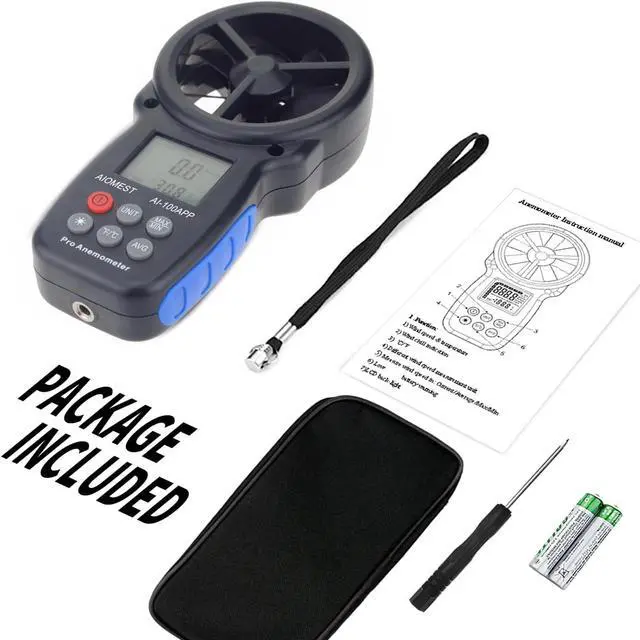Alt view image 7 of 7 - Digital Anemometer AI-100APP Wind Speed Measuring Device Android/iPhone Compatible W/Data Logging for Air Flow Velocity Wind Temperature Wind Chill Gauge Tester