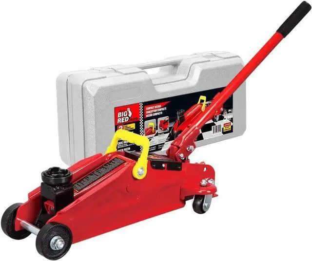 Main image of T82012 Torin Hydraulic Trolley Service/Floor Jack with Blow Mold Carrying Storage Case, 2 Ton (4,000 lb) Capacity, Red