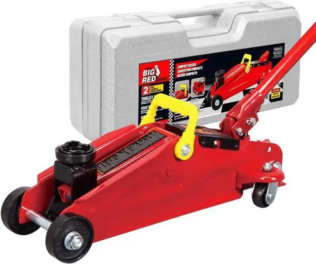 Alt view image 2 of 6 - T82012 Torin Hydraulic Trolley Service/Floor Jack with Blow Mold Carrying Storage Case, 2 Ton (4,000 lb) Capacity, Red