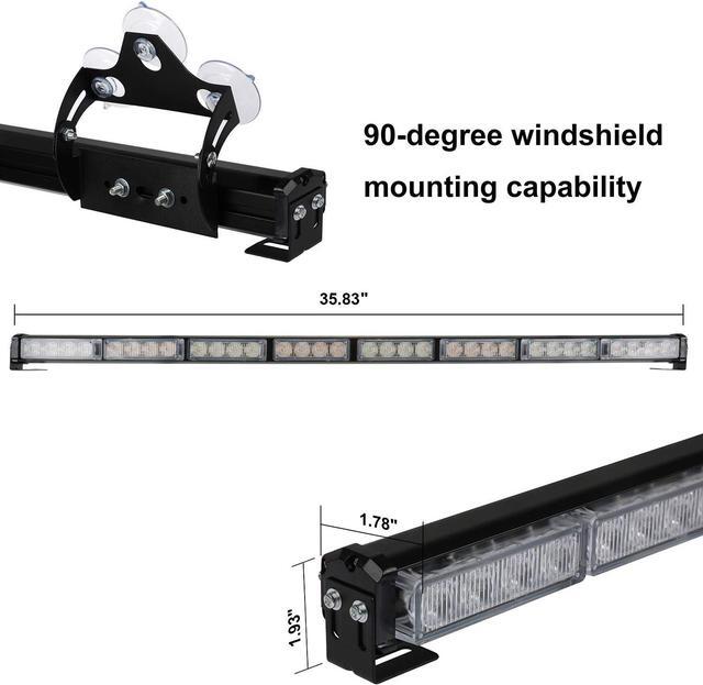 Alt view image 4 of 6 - 32LED Traffic Advisor Light Bar Warning Emergency Strobe Light Bar Directional Flashing Emergency Caution Lighting Led Safety Lights with 16 ft Straight Cord (Amber/White)