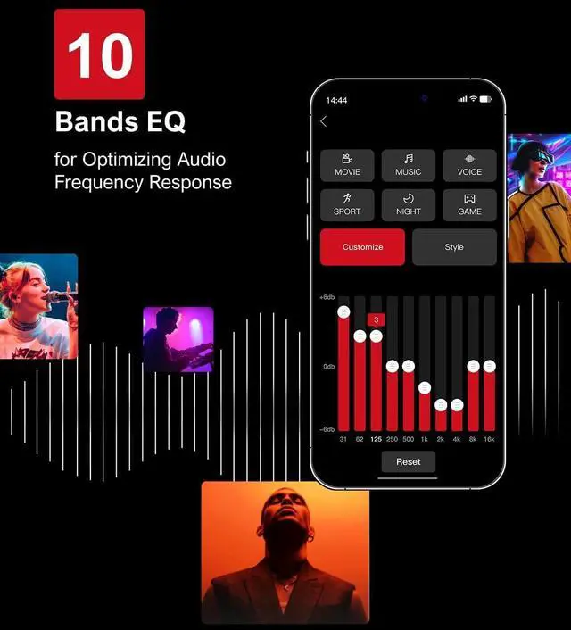 Alt view image 4 of 7 - 7.1ch Sound Bar with Subwoofer, Virtual Surround Sound System for TV, Sound Bar for Smart TV with 4 Surround Speakers, Peak Power 330W, TV Soundbar with App Control, Opt/AUX/BT, Aura A40