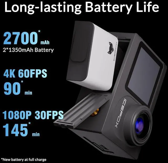 Alt view image 4 of 7 - Action Camera 4K 60FPS 20MP,131FT Underwater Camera with EIS,App Support Video&Photo Editing,Waterproof Camera Remote Control