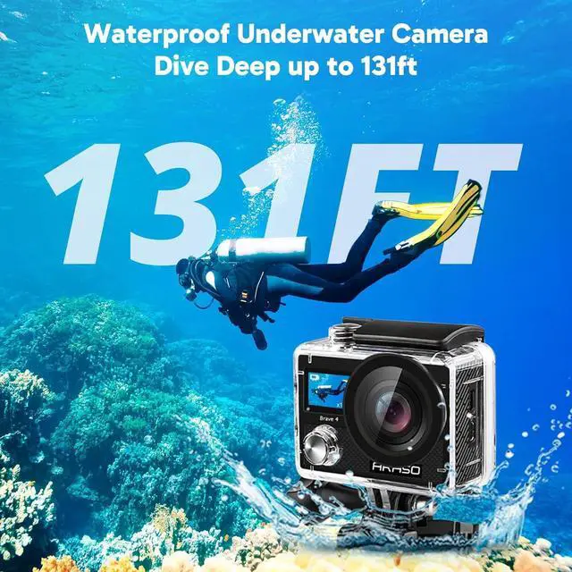 Alt view image 4 of 7 - Brave 4 Action Camera 4K 30fps with 64GB MicroSD U3 Card Bicycle Helmet Accessories Kit Bundle, 20MP Ultra HD 131FT Waterproof Underwater Camera EIS WiFi Remote Control 5X Zoom Sport Cameras
