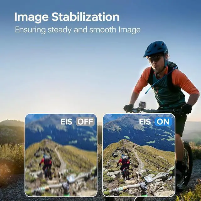 Alt view image 3 of 7 - Speed 10 Action Camera 5K 30FPS Waterproof Camera Underwater 131 FT with EIS, Remote Control Sports Camera 5X Zoom with 64GB Card, 2x1350mAh Battery