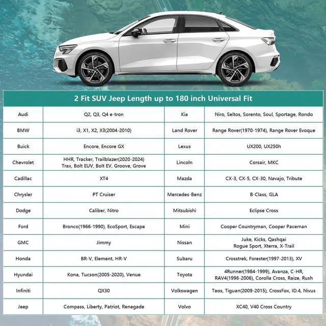 Alt view image 5 of 7 - 16 Layers SUV Car Cover Waterproof All Weather Heavy Duty, Universal Fit Subaru CrossTrek, Audi Q3, Kia Soul/Seltos, Honda Element, Hyundai Kona, Nissan Kicks, Toyota CHR, vw Taos etc.