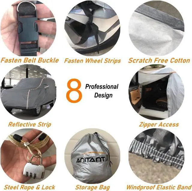 Alt view image 3 of 6 - Mini Van Cover,Large Car Cover,Car Cover Waterproof All Weather Van Full Size,Car Cover Waterproof,Mini Van Cover Waterproof All Weather,RainUV Protection Inner Cotton,Fit Mpv 191" to 206"