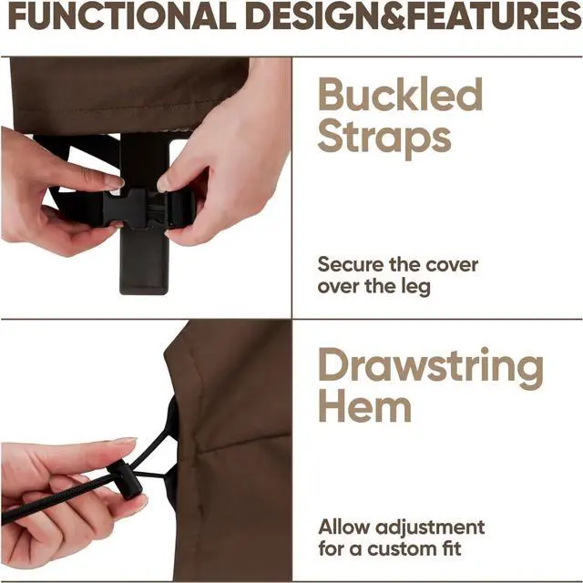 Alt view image 6 of 7 - Patio Furniture Cover Set, 4 Piece Outdoor Furniture Cover Waterproof, 600D Heavy Duty Lawn Patio Set Covers