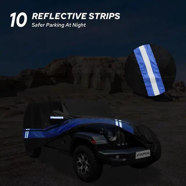 Alt view image 5 of 6 - 10-Layer for Jeep Covers Waterproof 4 Door All Weather for Automobiles, Outdoor for Jeep Cover Universal Fits for Jeep Wrangler Cover TJ YJ CJ JK JL