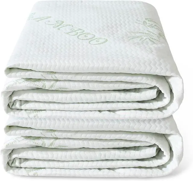 Alt view image 7 of 7 - 2 Pack Queen Mattress Protector, 100% Waterproof Mattress Cover Queen Size Bed, Cooling and Breathable Bed Pad Cover, Deep Pocket 8"-21"