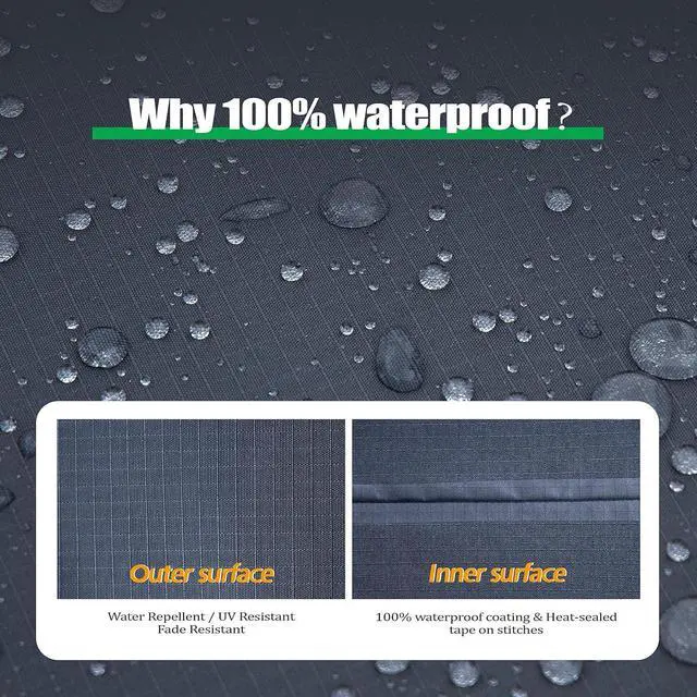 Alt view image 5 of 7 - Outdoors Patio Table Covers Waterproof Rectangular 86 x 44 x 27.5 inches, UV Resistant Snow Protection for Outdoor Dining Tables, Grey