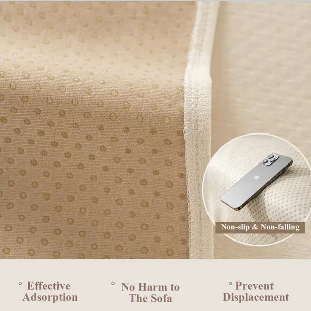 Alt view image 5 of 7 - Waterproof Beige Sofa Cushion Covers Dog Couch Cover for 3-4 Cushion Couch Water Resistant Slipcover Furniture Protector Non-Slip Pet Protector Cover Leak Proof Couch Cover-71X134IN