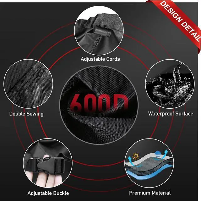 Alt view image 4 of 7 - Furniture Cover Rectangle - 600D Outdoor Table Cover Waterproof & Heavy Duty, Large Lawn Furniture Sofa Set Covers for Outside Dining Table and Chairs Seating Combo - 111 x 74 x 28 Inch