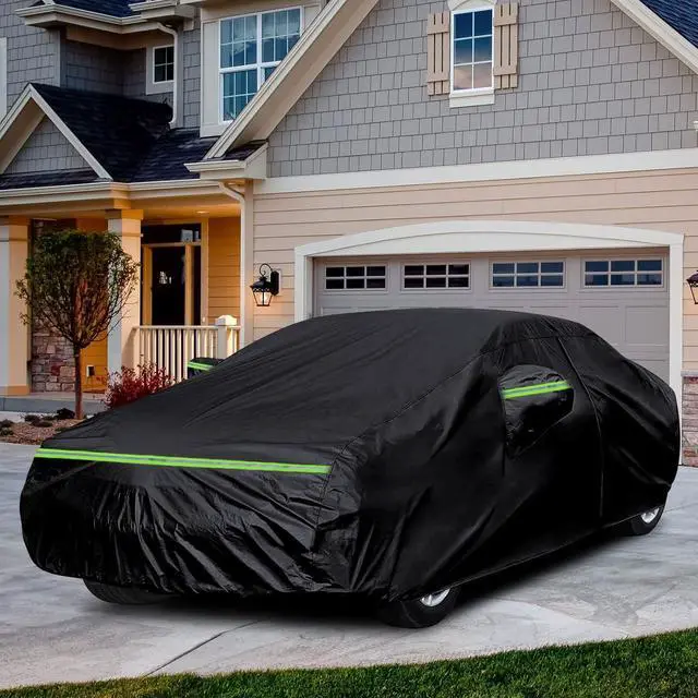 Alt view image 2 of 7 - Waterproof Car Cover Replace for Cadillac CTS/CTS-V 2003-2019, 210T All Weather Car Covers with Zipper Door for Snow Rain Dust Hail Protection
