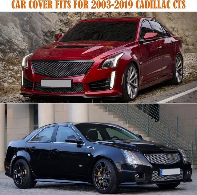 Alt view image 6 of 7 - Waterproof Car Cover Replace for Cadillac CTS/CTS-V 2003-2019, 210T All Weather Car Covers with Zipper Door for Snow Rain Dust Hail Protection