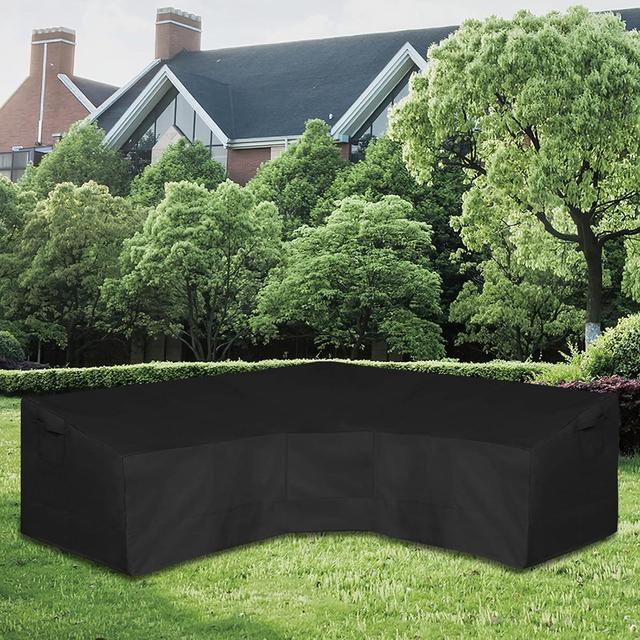 Alt view image 2 of 7 - Patio V-Shaped Sectional Sofa Cover, Waterproof Outdoor Sectional Cover,Heavy Duty Garden Furniture Cover with Air Vent 118" L (on Each Side) x 33.5" D x 31" H, Black