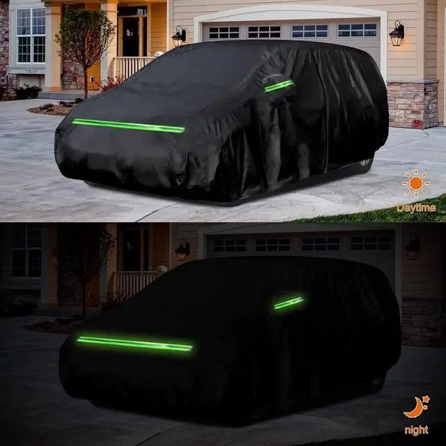 Alt view image 4 of 7 - Waterproof Car Cover Replace for 20082024 Chrysler Town & Country, Chrysler Pacifica and Dodge Grand Caravan Minivan, 6 Layers All Weather Car Cover with Zipper Door for Snow Rain Dust Protection