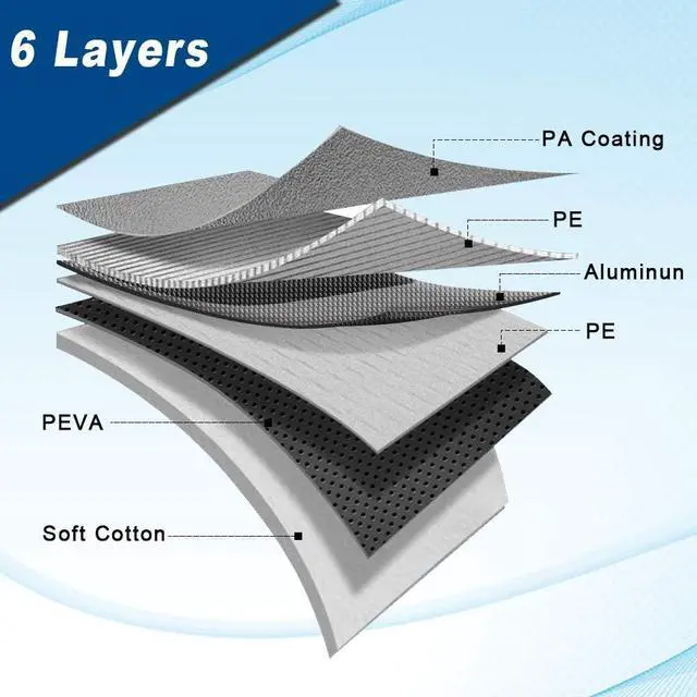 Alt view image 3 of 7 - Truck Cover Waterproof All Weather, 6 Layers Full Pickup Outdoor Cover Length up to 232 inches,Universal Fit Toyota Tacoma, Chevy Silverado, GMC Sierra, Dodge Dakota etc.