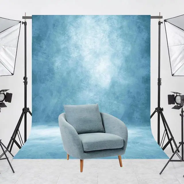 Alt view image 2 of 5 - Professional Photography Backdrop for Portrait Photo Props Booth Background Photoshoot Studio with Ployester Fabric Roller Pocket on Top(8x10ft, Light Blue)