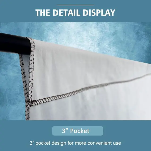 Alt view image 5 of 5 - Professional Photography Backdrop for Portrait Photo Props Booth Background Photoshoot Studio with Ployester Fabric Roller Pocket on Top(8x10ft, Light Blue)
