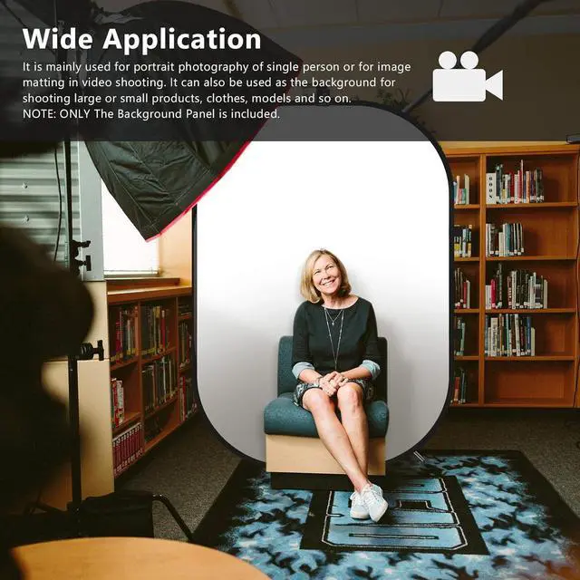 Alt view image 5 of 7 - 150 x 200 cm Chromakey Black and White 2-in-1 Foldable Pop-Up Backdrop with Stand, Foldable Panel for Photo, Video, Live Stream, etc.