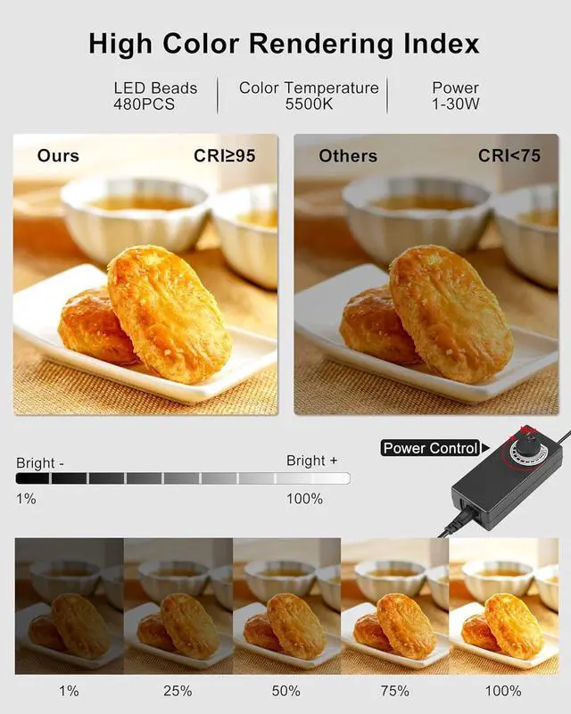 Alt view image 2 of 7 - Portable Photo Studio Light Box, 16x16 inch Professional Dimmable Shooting Tent Kit Soft Box with 480pcs LEDs Lights 4 Backdrops for Jewelry and Small Product Photography Props Upgrade 16 inch