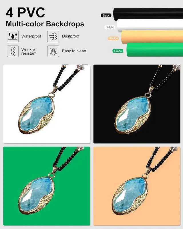 Alt view image 4 of 7 - Portable Photo Studio Light Box, 16x16 inch Professional Dimmable Shooting Tent Kit Soft Box with 480pcs LEDs Lights 4 Backdrops for Jewelry and Small Product Photography Props Upgrade 16 inch