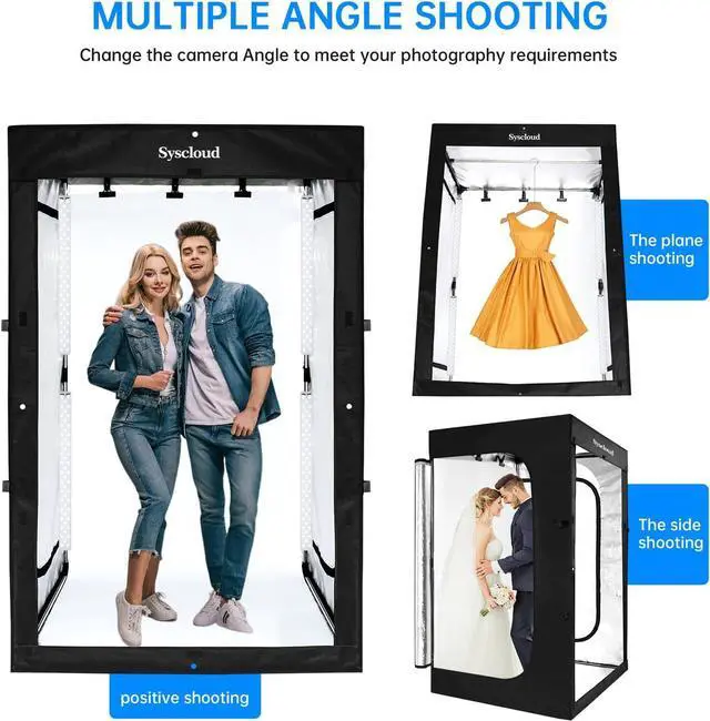 Alt view image 3 of 6 - Photo Studio Light Box, 47"x39"x78" Professional Dimmable Shooting Tent Kit with 640 LEDs Lights & 3 Kinds Double-Sided Color Backgrounds for Large Product Photography