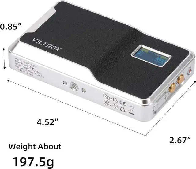 Alt view image 7 of 7 - 6000mAh RGB Video Light, Bluetooth Control On Camera Video Light, All Metal RGB Portable LED Photography Lighting, Led Camera Light Panel for Video Recording (Retro 08X)