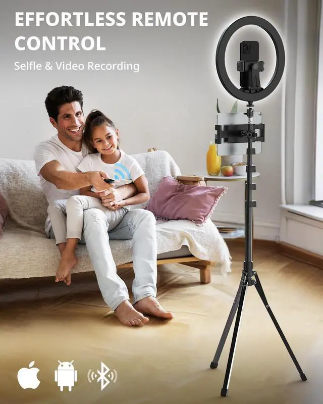 Alt view image 5 of 6 - 12" Ring Light with 74" Extendable Tripod Stand & iPad, Phone Holder, LED Circle Light with Phone,Tablet Holder for Video Recording, Photography, Live Stream, Makeup, Webcam, TikTok, YouTube