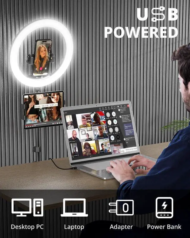 Alt view image 6 of 6 - 12" Ring Light with 74" Extendable Tripod Stand & iPad, Phone Holder, LED Circle Light with Phone,Tablet Holder for Video Recording, Photography, Live Stream, Makeup, Webcam, TikTok, YouTube