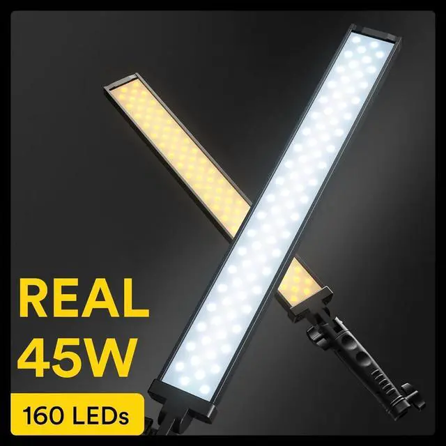 Alt view image 4 of 7 - LED Photography Lighting Kit, LED Light Photography Studio, Continuous Fill Light (45W, 2700K-6500K, 97CRI, 78-Inch Stands) Adjustable Stick Light for Video Recording/YouTube/Streaming