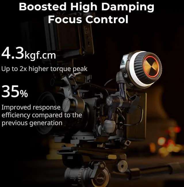 Alt view image 3 of 7 - Wireless Follow Focus Kit (Lite) with Handwheel Controller & Receiver Motor, A/B Stops & 15mm Rod Clamp, Compact Design, Widely Compatible with Cinema and Zoom Lenses with High Damping - 4296