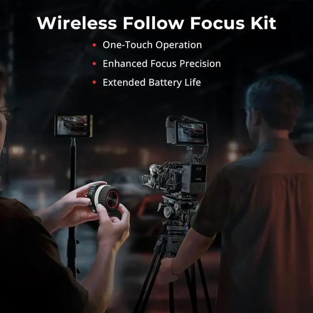 Alt view image 2 of 7 - Wireless Follow Focus Kit (Lite) with Handwheel Controller & Receiver Motor, A/B Stops & 15mm Rod Clamp, Compact Design, Widely Compatible with Cinema and Zoom Lenses with High Damping - 4296